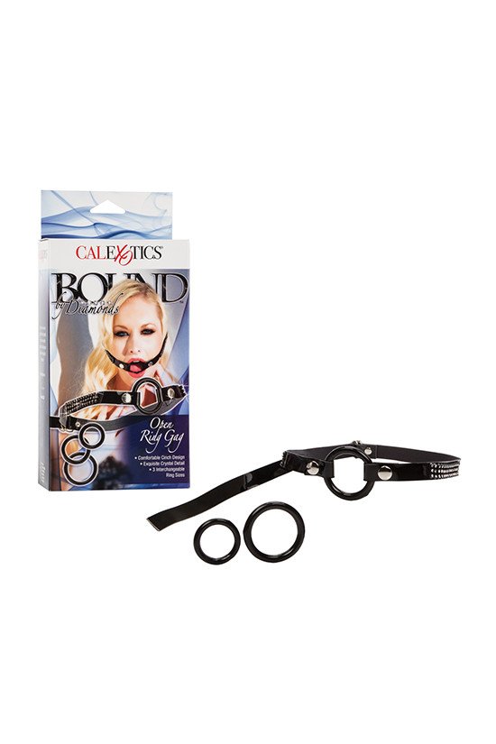 Bound by Diamonds Open Ring Gag - Black