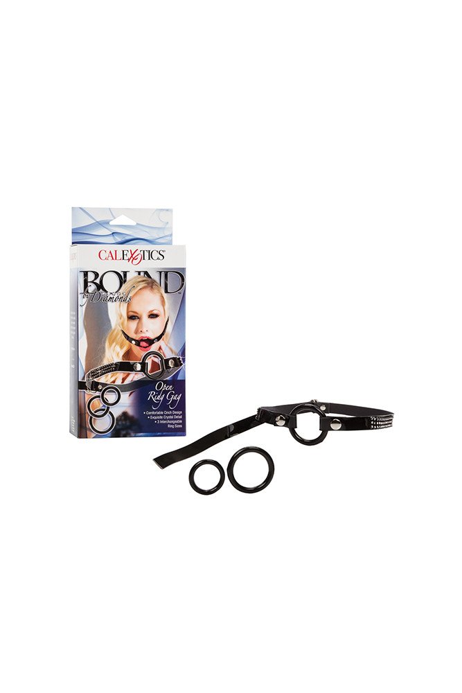 Bound by Diamonds Open Ring Gag - Black