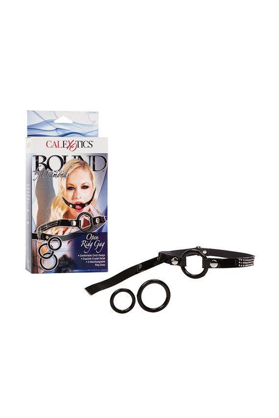 Bound by Diamonds Open Ring Gag - Black