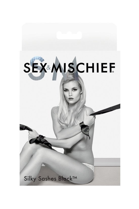 Sex & Mischief Silky Sash Restraints - Black