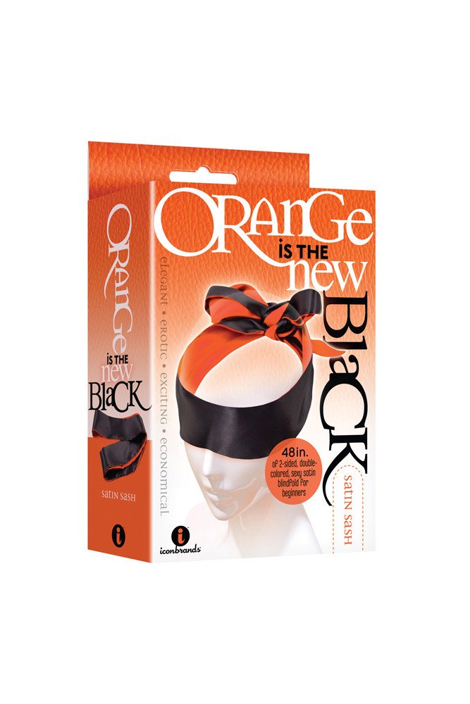 The 9's Orange is the New Black Satin Sash Reversible Blindfold