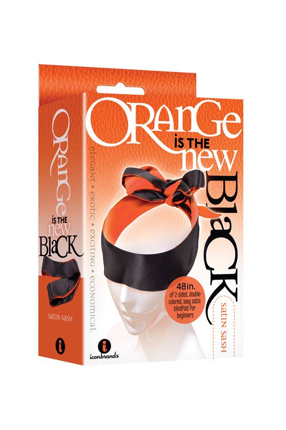 The 9's Orange is the New Black Satin Sash Reversible Blindfold