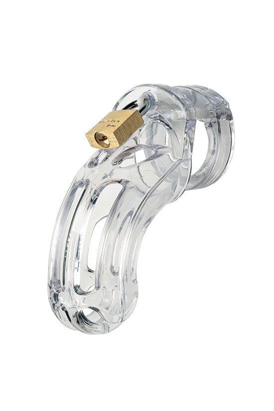 The Curve 3 3/4" Curved Cock Cage & Lock Set - Clear