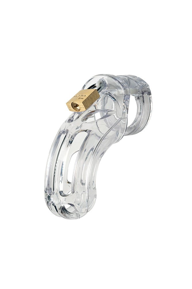 The Curve 3 3/4" Curved Cock Cage & Lock Set - Clear
