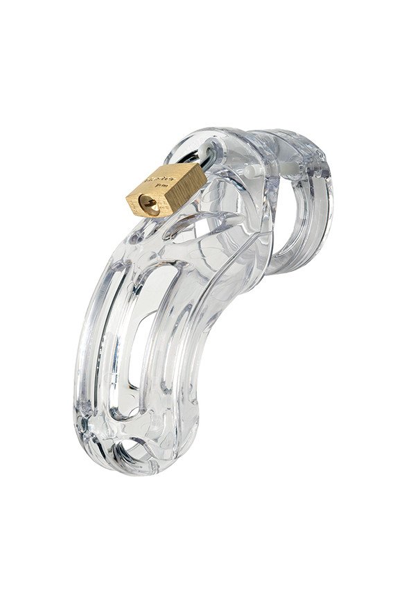 The Curve 3 3/4" Curved Cock Cage & Lock Set - Clear