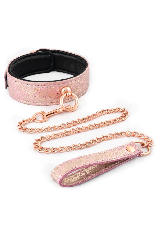 Spartacus Micro Fiber Collar & Leash w/Leather Lining - Pink