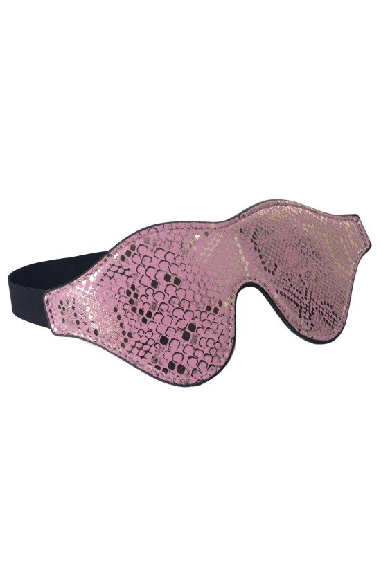 Spartacus Blindfold w/Leather - Pink Snakeskin Micro Fiber