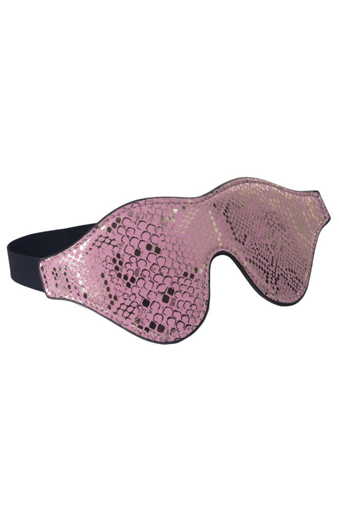 Spartacus Blindfold w/Leather - Pink Snakeskin Micro Fiber