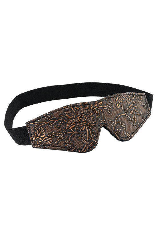 Spartacus Faux Fur Lining Blindfold - Brown Floral Print