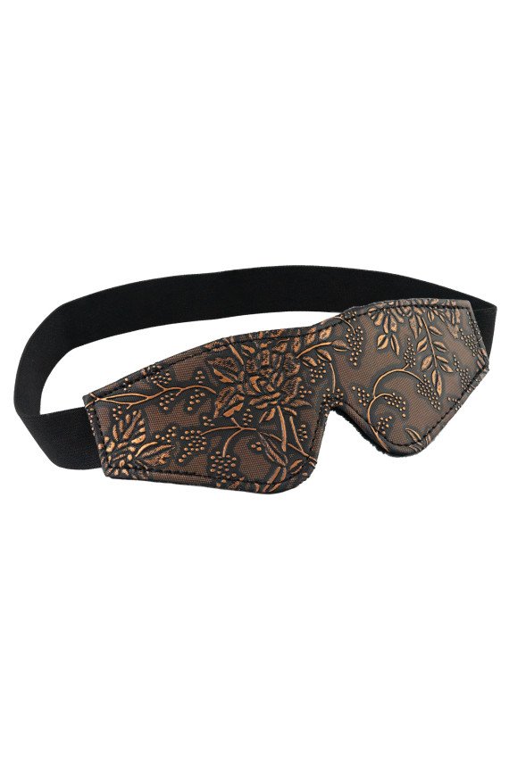 Spartacus Faux Fur Lining Blindfold - Brown Floral Print