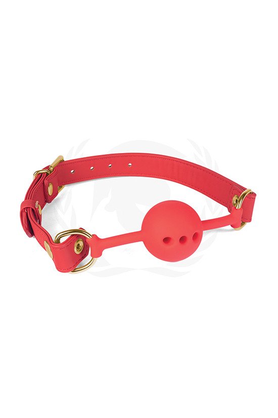 Spartacus Silicone Ball Gag w/Red PU Straps - 46 mm