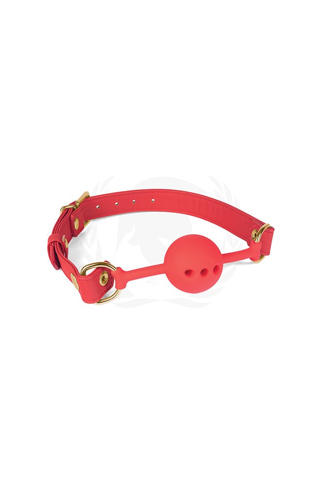 Spartacus Silicone Ball Gag w/Red PU Straps - 46 mm