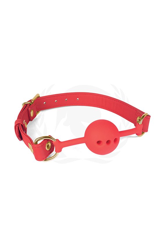 Spartacus Silicone Ball Gag w/Red PU Straps - 46 mm