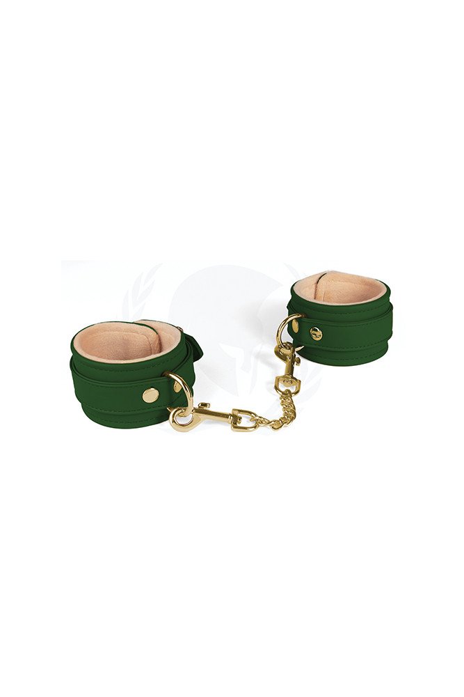 Spartacus PU Wrist Cuffs w/Plush Lining - Green