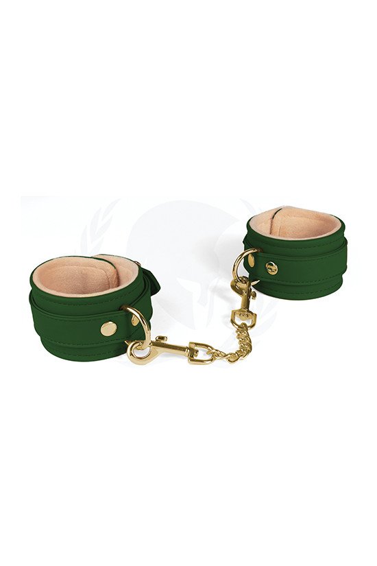 Spartacus PU Ankle Cuffs w/Plush Lining - Green