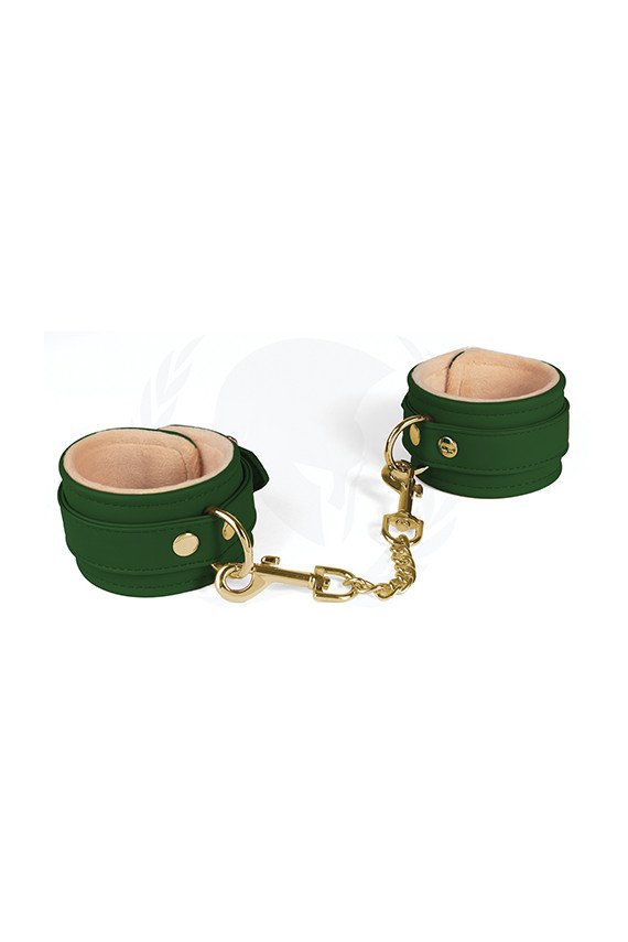 Spartacus PU Ankle Cuffs w/Plush Lining - Green