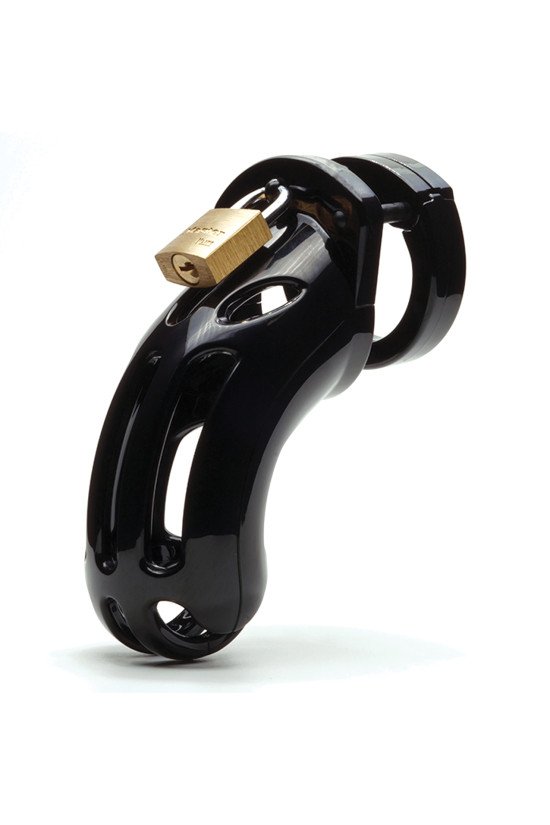 The Curve 3 3/4" Curved Cock Cage & Lock Set - Black