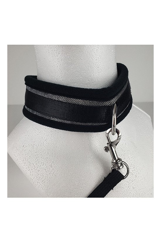 Spartacus Collar & Leash - Neoprene Silver