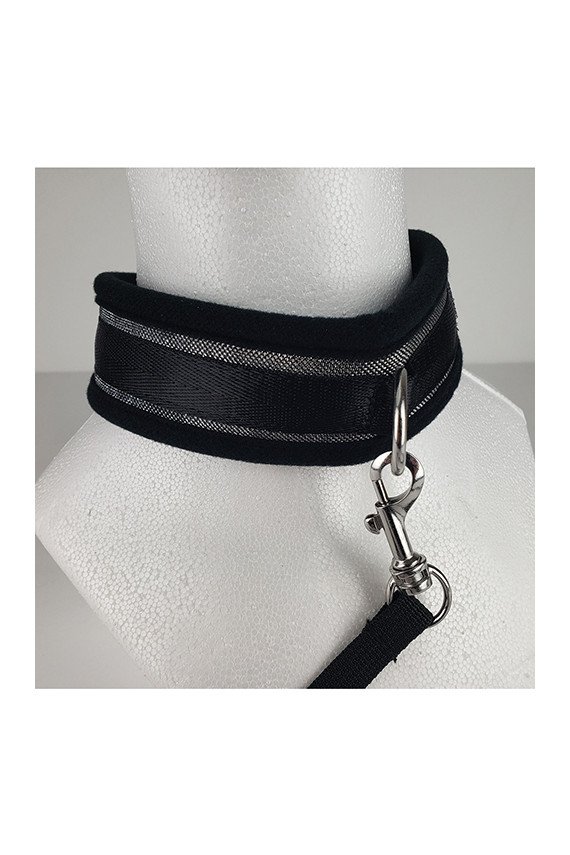 Spartacus Collar & Leash - Neoprene Silver