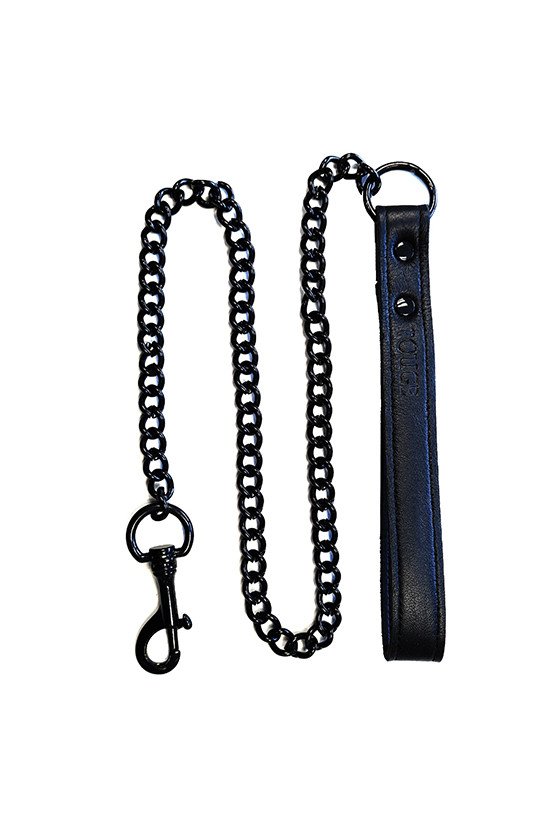 Rouge Leather Lead - Black with Black