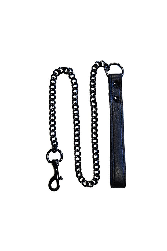 Rouge Leather Lead - Black with Black