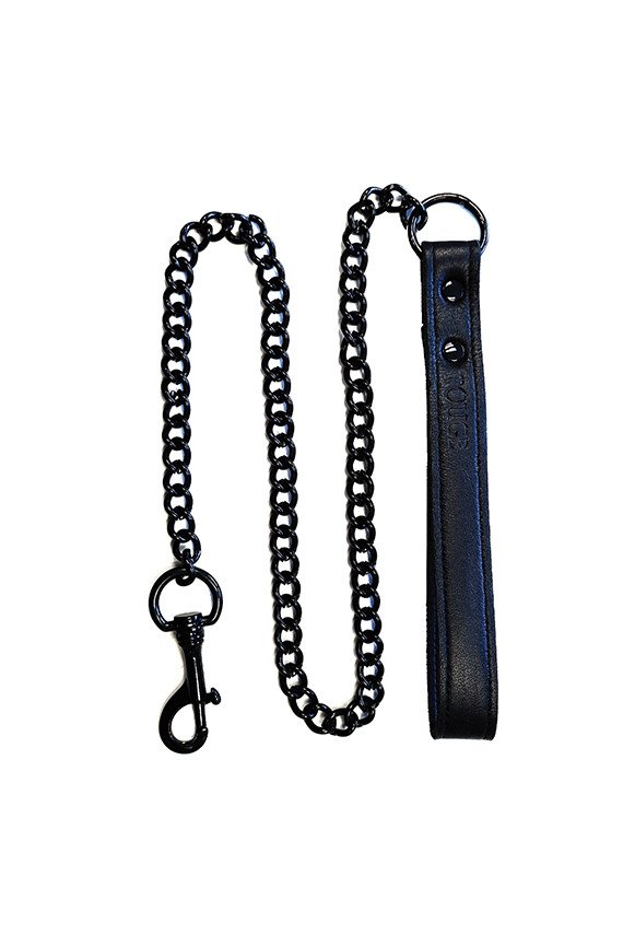 Rouge Leather Lead - Black with Black