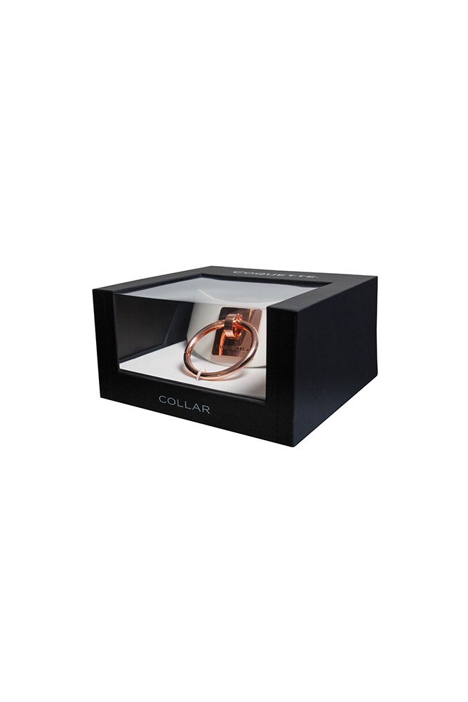Pleasure Collection Adjustable Collar - White/Rose Gold
