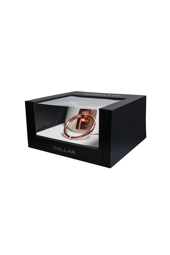 Pleasure Collection Adjustable Collar - White/Rose Gold