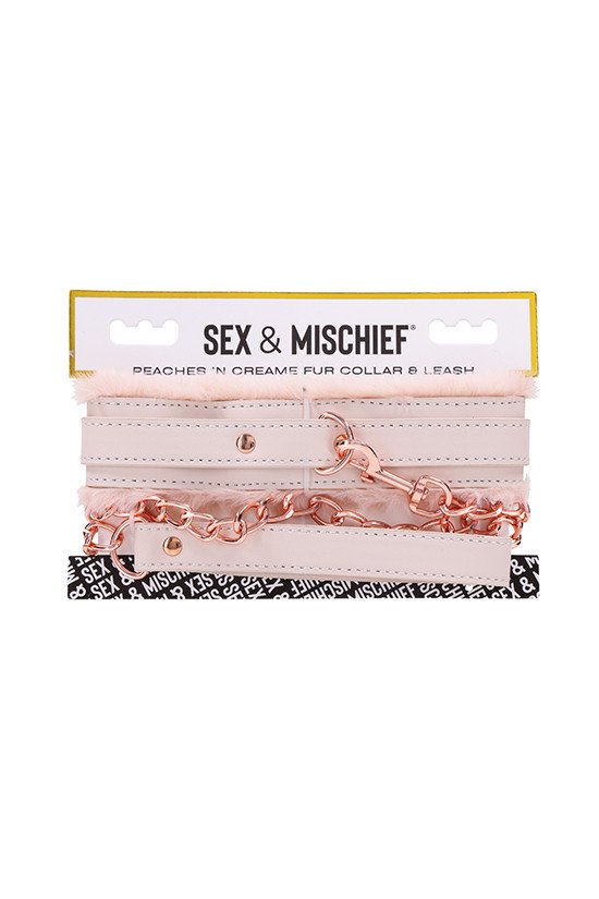 Sex & Mischief Peaches 'n CreaMe Fur Collar & Leash