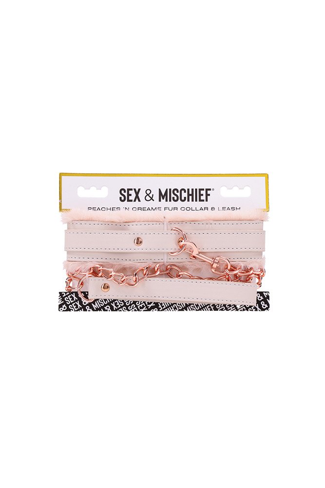 Sex & Mischief Peaches 'n CreaMe Fur Collar & Leash