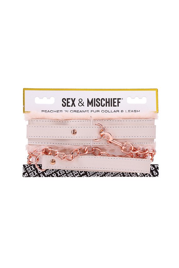 Sex & Mischief Peaches 'n CreaMe Fur Collar & Leash