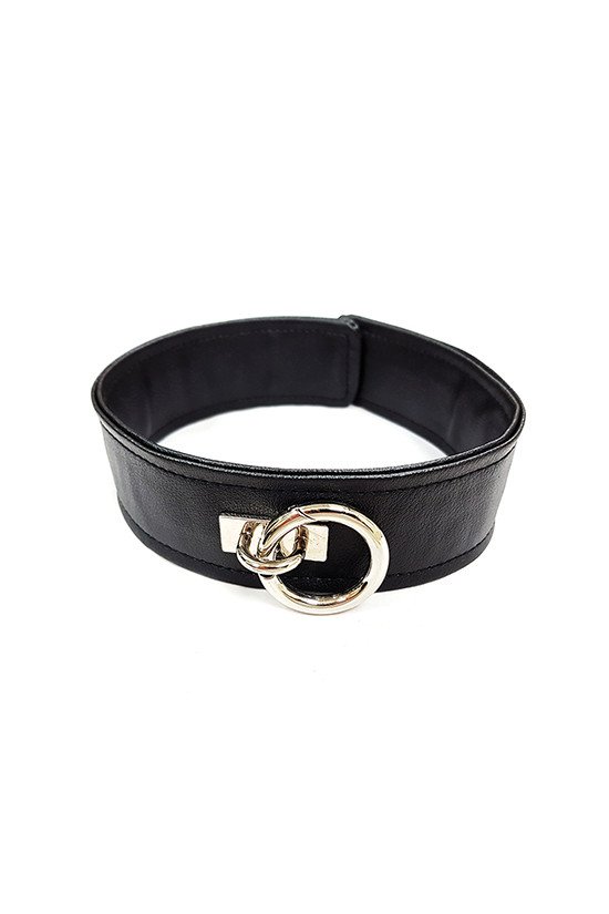 Rouge Fetish Play Vegan Leather Collar - Black