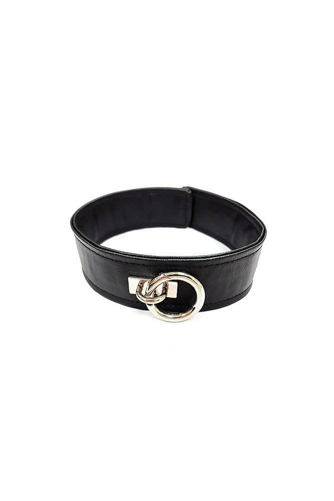 Rouge Fetish Play Vegan Leather Collar - Black