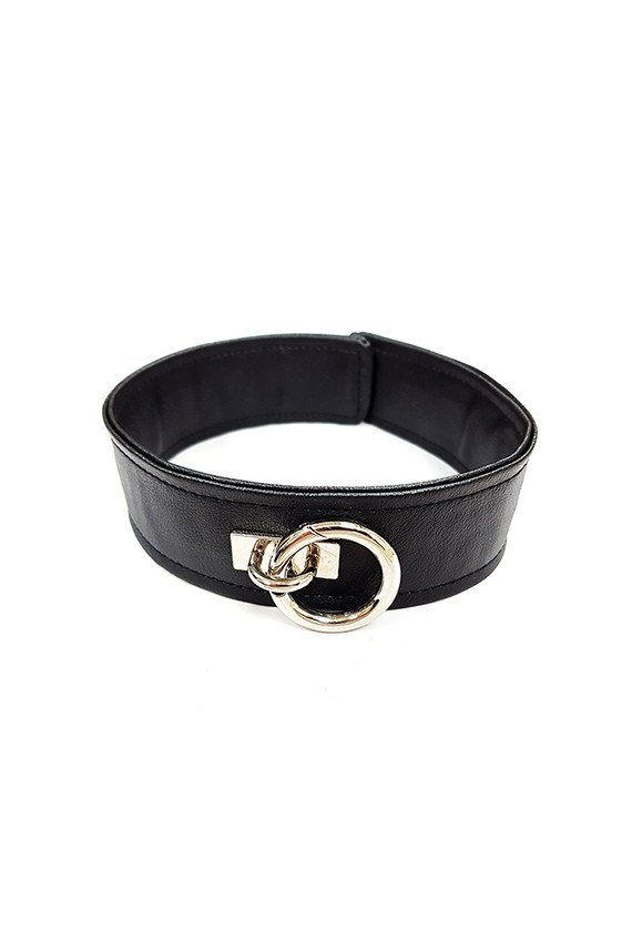 Rouge Fetish Play Vegan Leather Collar - Black