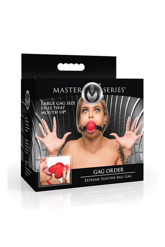 Master Series Gag Order Extreme Silicone Ball Gage - Red/Black