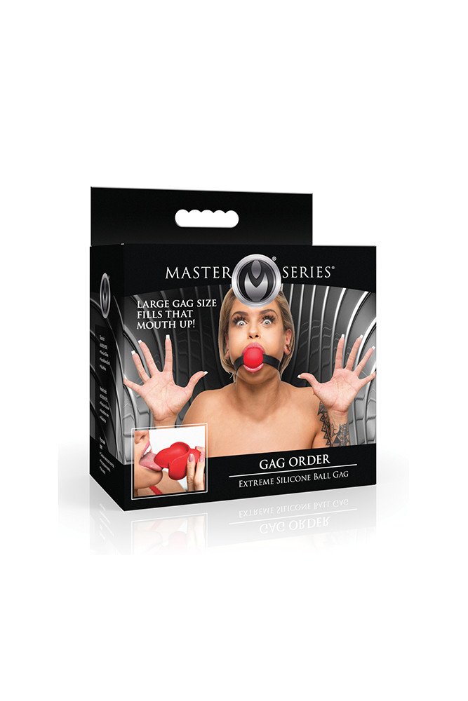 Master Series Gag Order Extreme Silicone Ball Gage - Red/Black