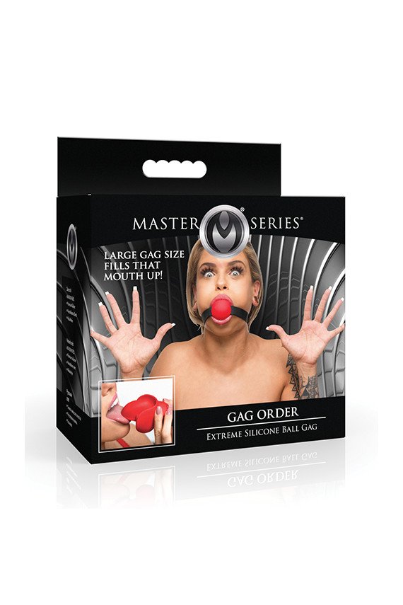 Master Series Gag Order Extreme Silicone Ball Gage - Red/Black