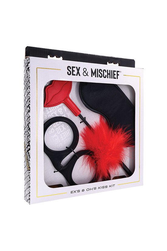 Sex & Mischief Ex's & Oh's Kiss Kit - Red/Black