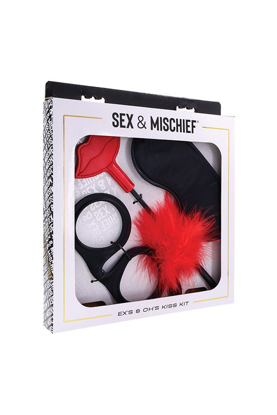 Sex & Mischief Ex's & Oh's Kiss Kit - Red/Black
