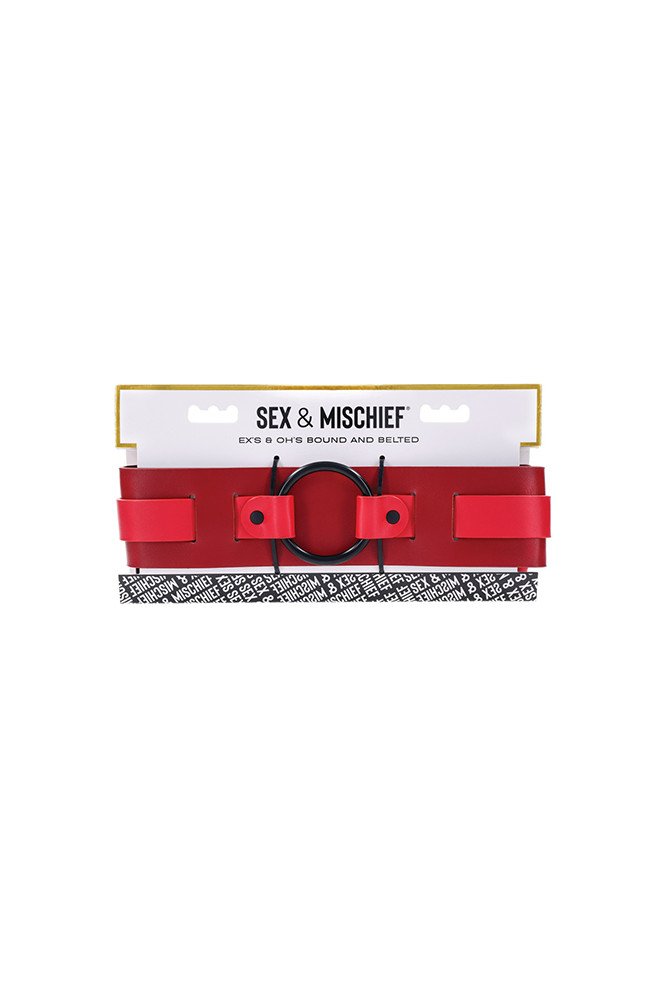 Sex & Mischief Ex's & Oh's Bound & Belted - Red/Black