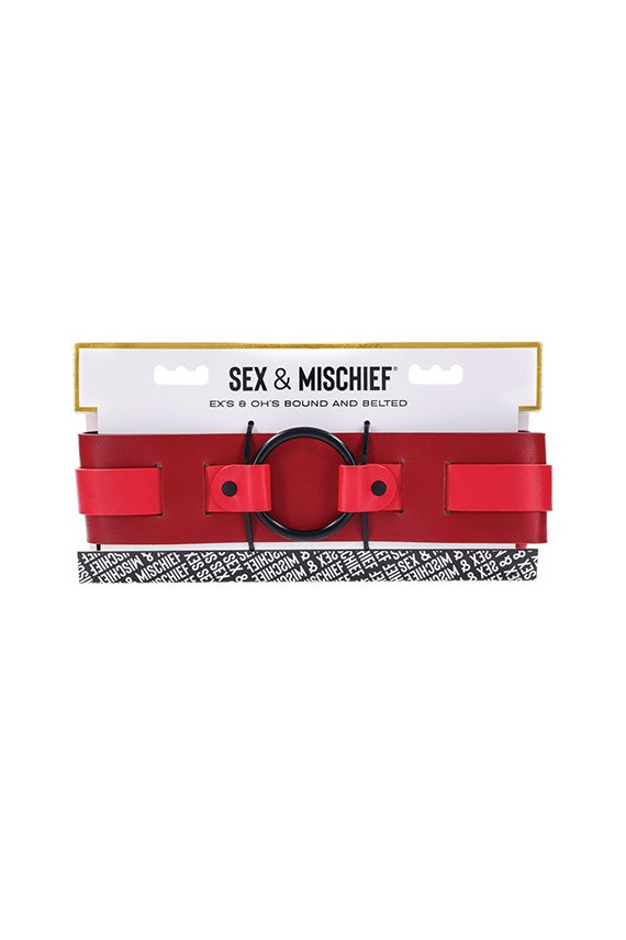 Sex & Mischief Ex's & Oh's Bound & Belted - Red/Black