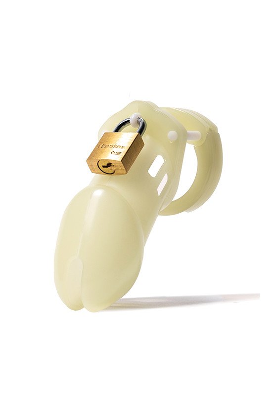 CB-6000 3 1/4" Cock Cage & Lock Set - Glow in the Dark
