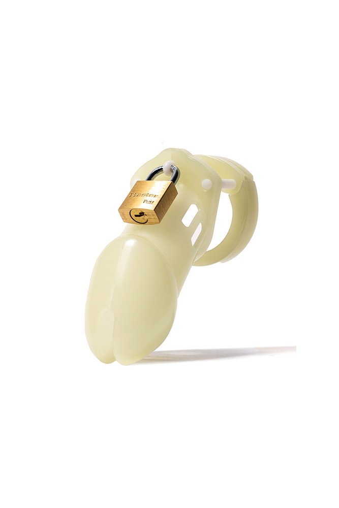 CB-6000 3 1/4" Cock Cage & Lock Set - Glow in the Dark