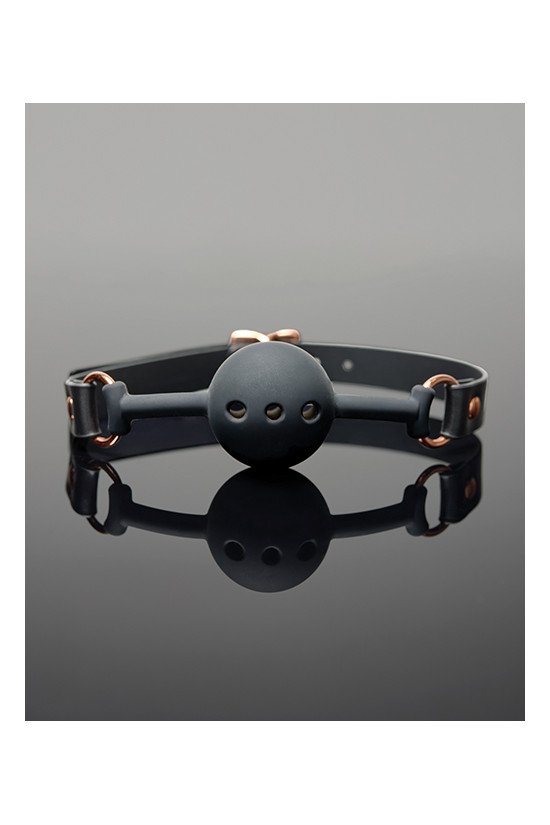 Pleasure Collection Adjustable Ball Gag - Black / Rose Gold O/S
