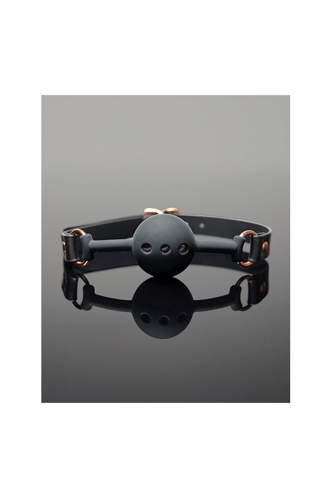 Pleasure Collection Adjustable Ball Gag - Black / Rose Gold O/S
