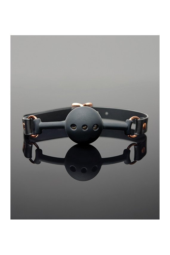 Pleasure Collection Adjustable Ball Gag - Black / Rose Gold O/S