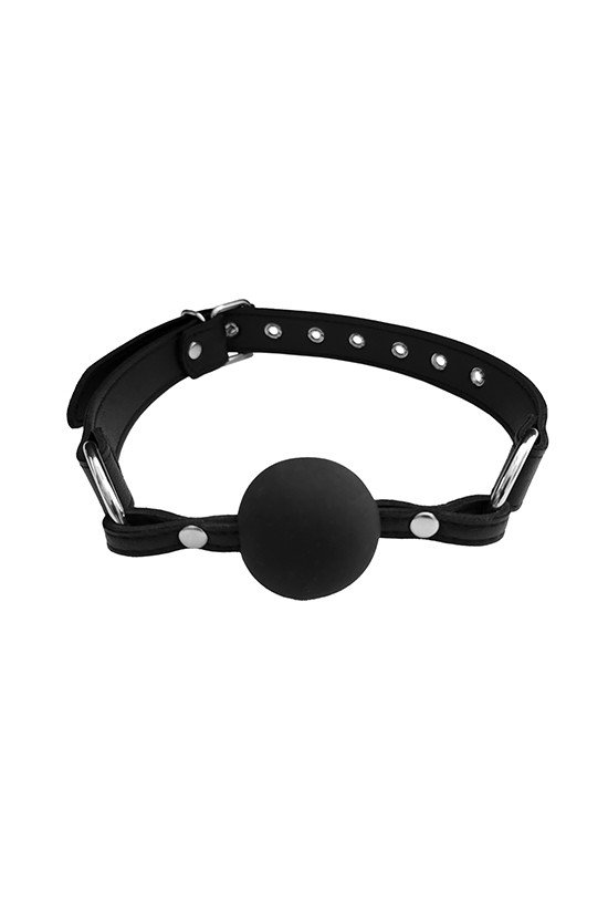 Rouge Fetish Play Vegan Leather Ball Gag - Black