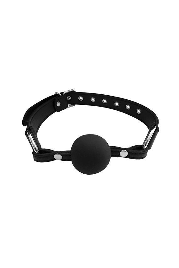 Rouge Fetish Play Vegan Leather Ball Gag - Black