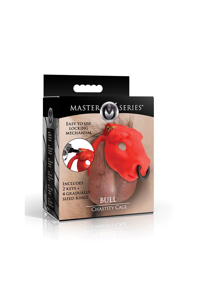 Master Series Bull Chastity Cage - Red