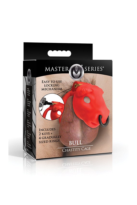 Master Series Bull Chastity Cage - Red